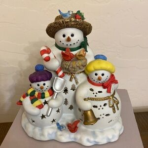 Partylite Snowman Family Votive Tea Light Holder